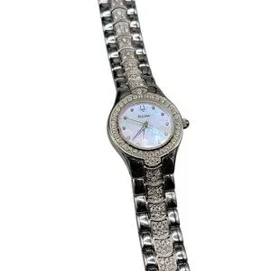 NWOT! BULOVA Swarovski Bangle Bracelet MOP Watch Bulova bracelet bangle watch - Gem main image 3
